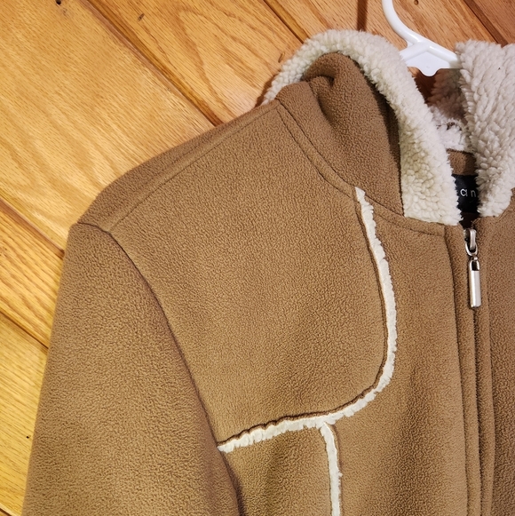 Braetan small brown fur lined hooded zip up coat - Picture 2 of 14
